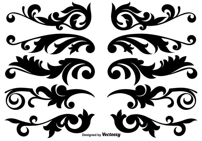 Scroll Works Design, Decorative Decorative Vector Elements