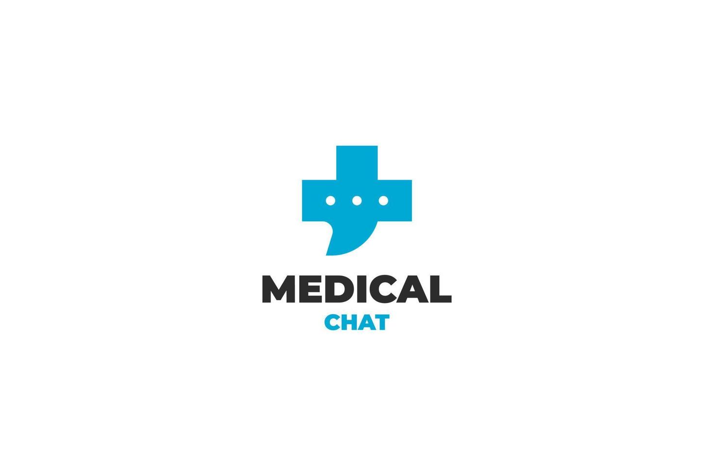 design de logotipo de consulta de saúde plana ou cruz médica isolada na ideia de ilustração vetorial de bate-papo de bolha vetor