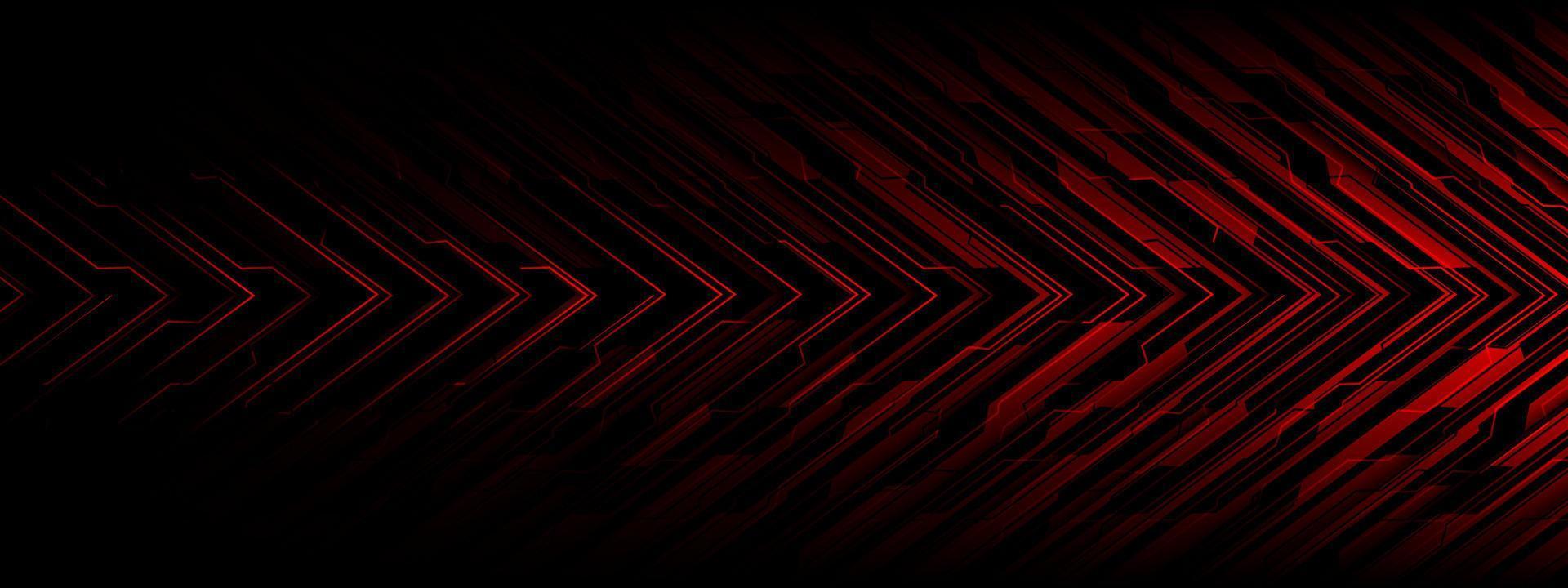 abstrato circuito vermelho poder ciber seta direção geométrica sombra preta projeto de tecnologia futurista vetor de fundo