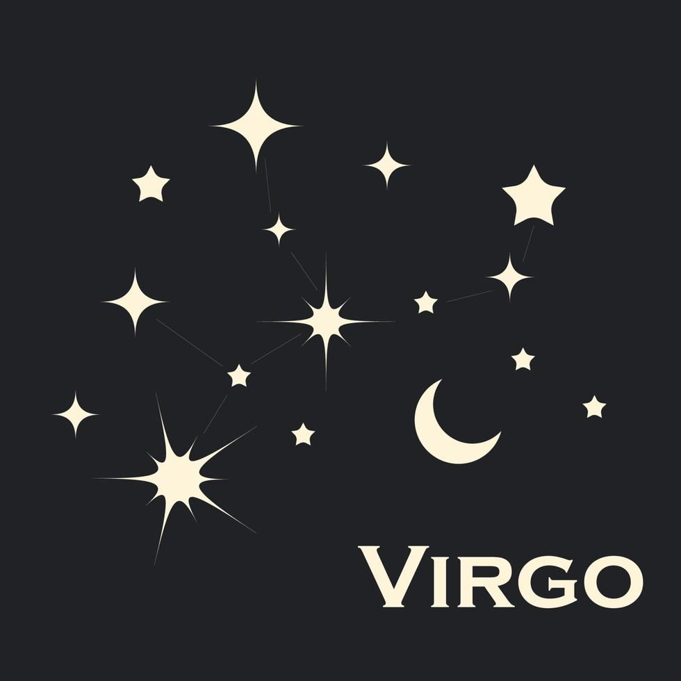 vetor de virgem do zodíaco da constelação de estrelas. todos os elementos são isolados