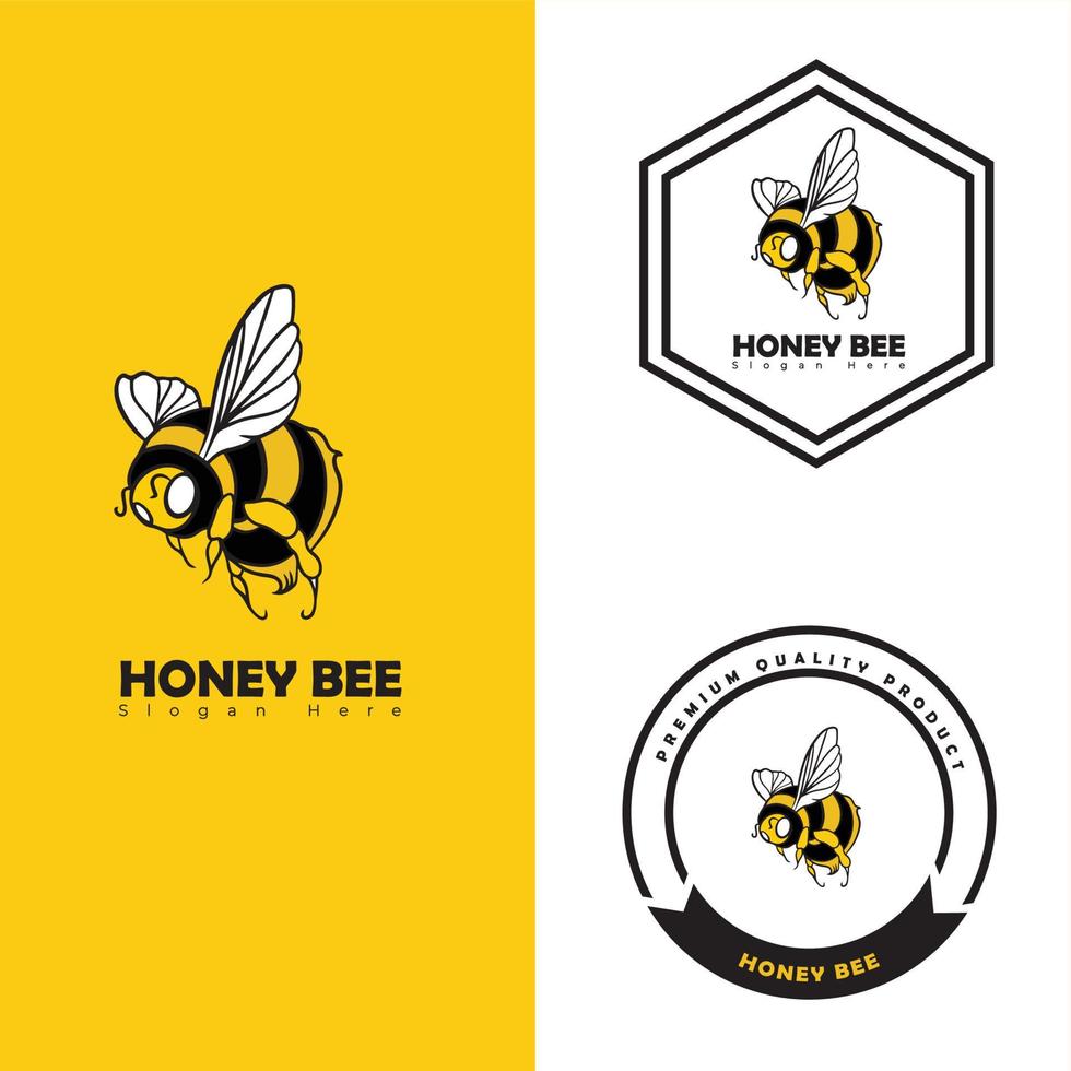 vetor de logotipo de animais de abelha de mel