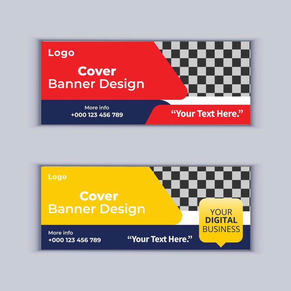 conjunto de design de banner de agência de marketing digital de dois banners profissionais de negócios corporativos design modelo de layout de banner de capa moderno vetor