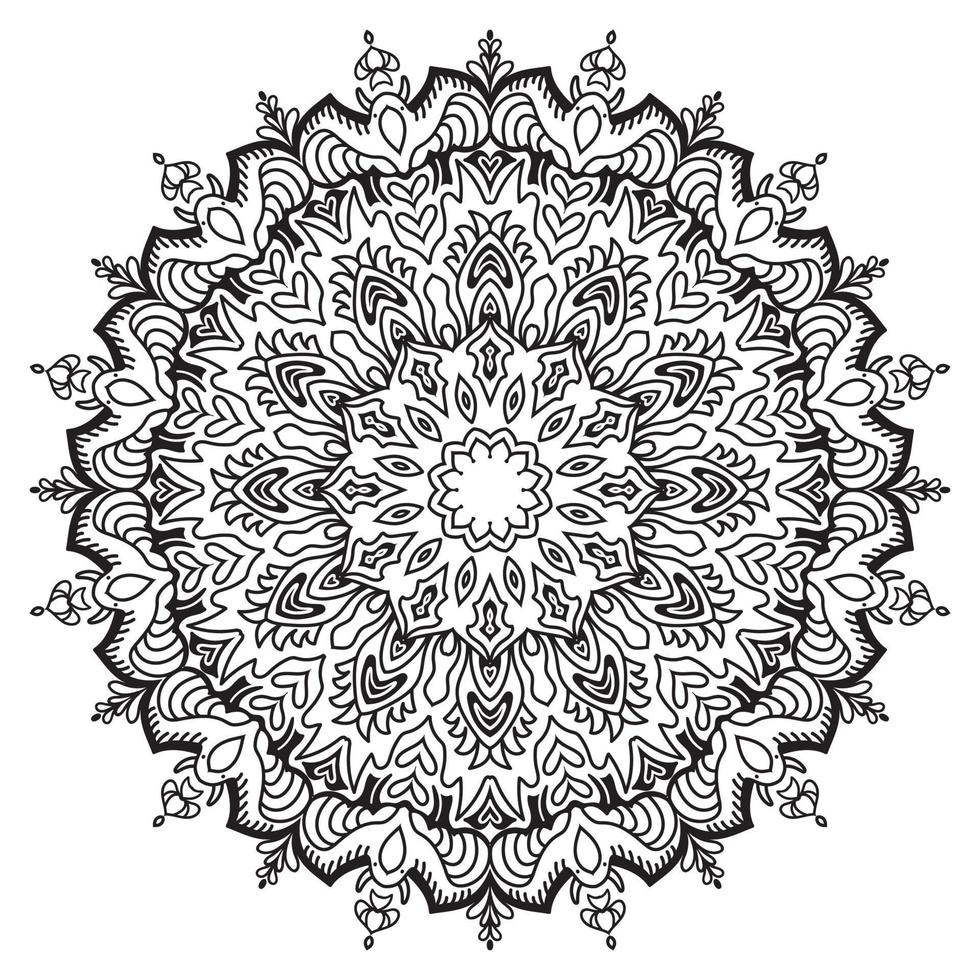 padrões de livros para colorir em estilo mandala para henna, mehndi, tatuagens, ornamentos decorativos na página de estilo oriental étnico. vetor