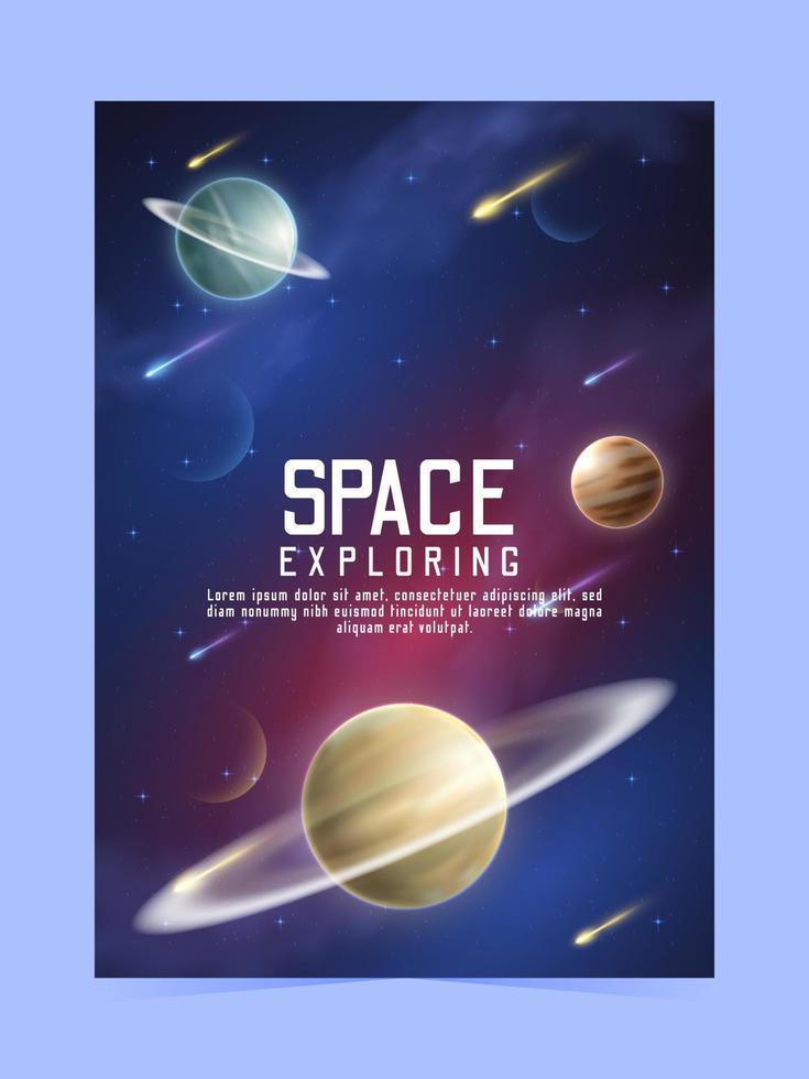 cartaz de exploração espacial vetor