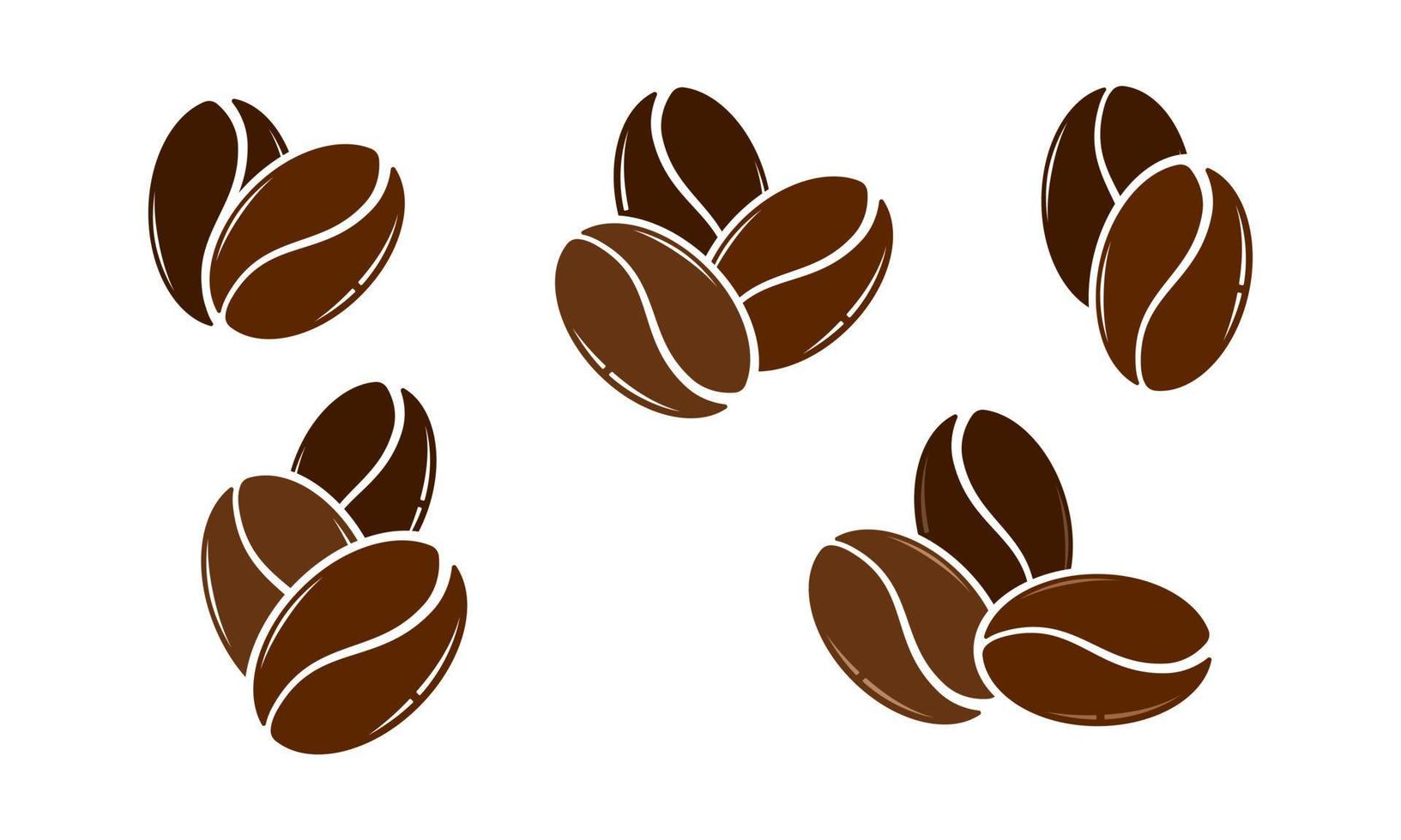 conjunto de grãos de café 5 estilos vetor