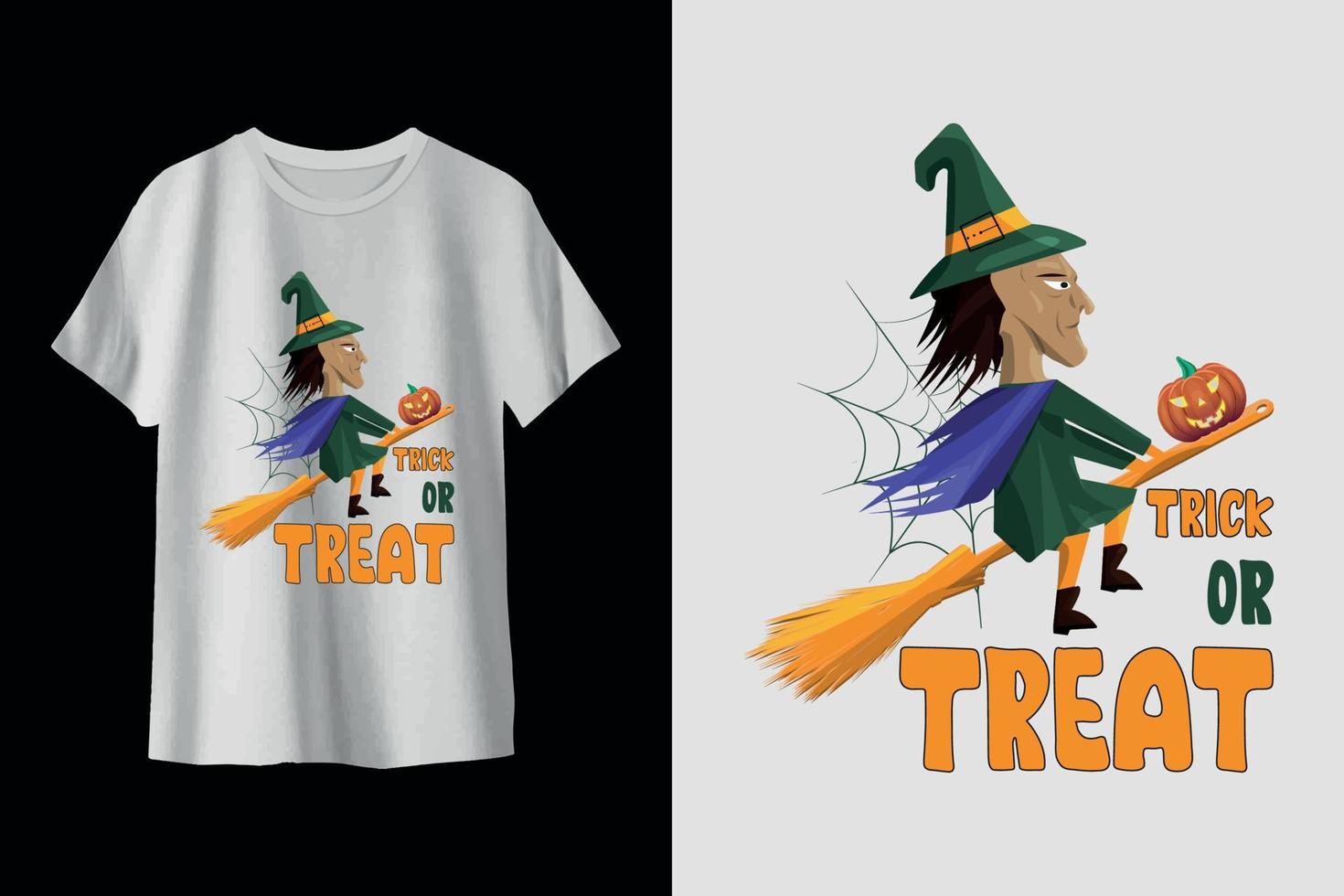 design de camiseta infantil de doces ou travessuras de halloween vetor