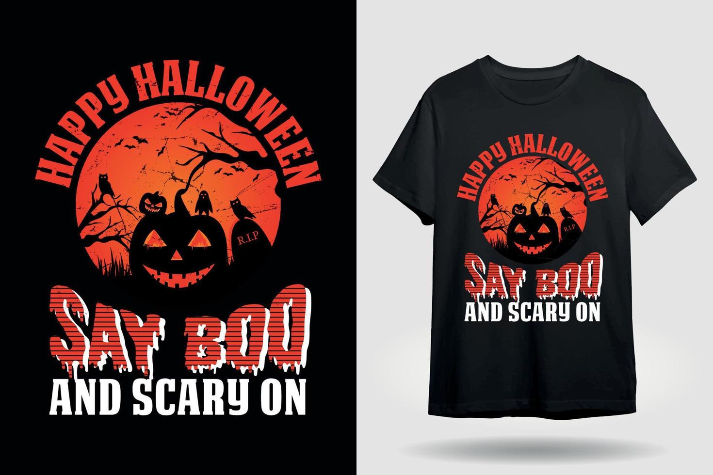 boo design de camiseta de halloween vetor