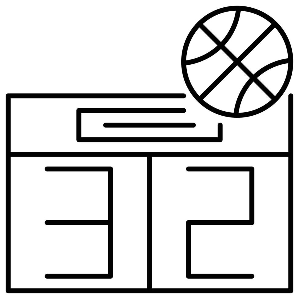 ícone de placar, tema de basquete vetor