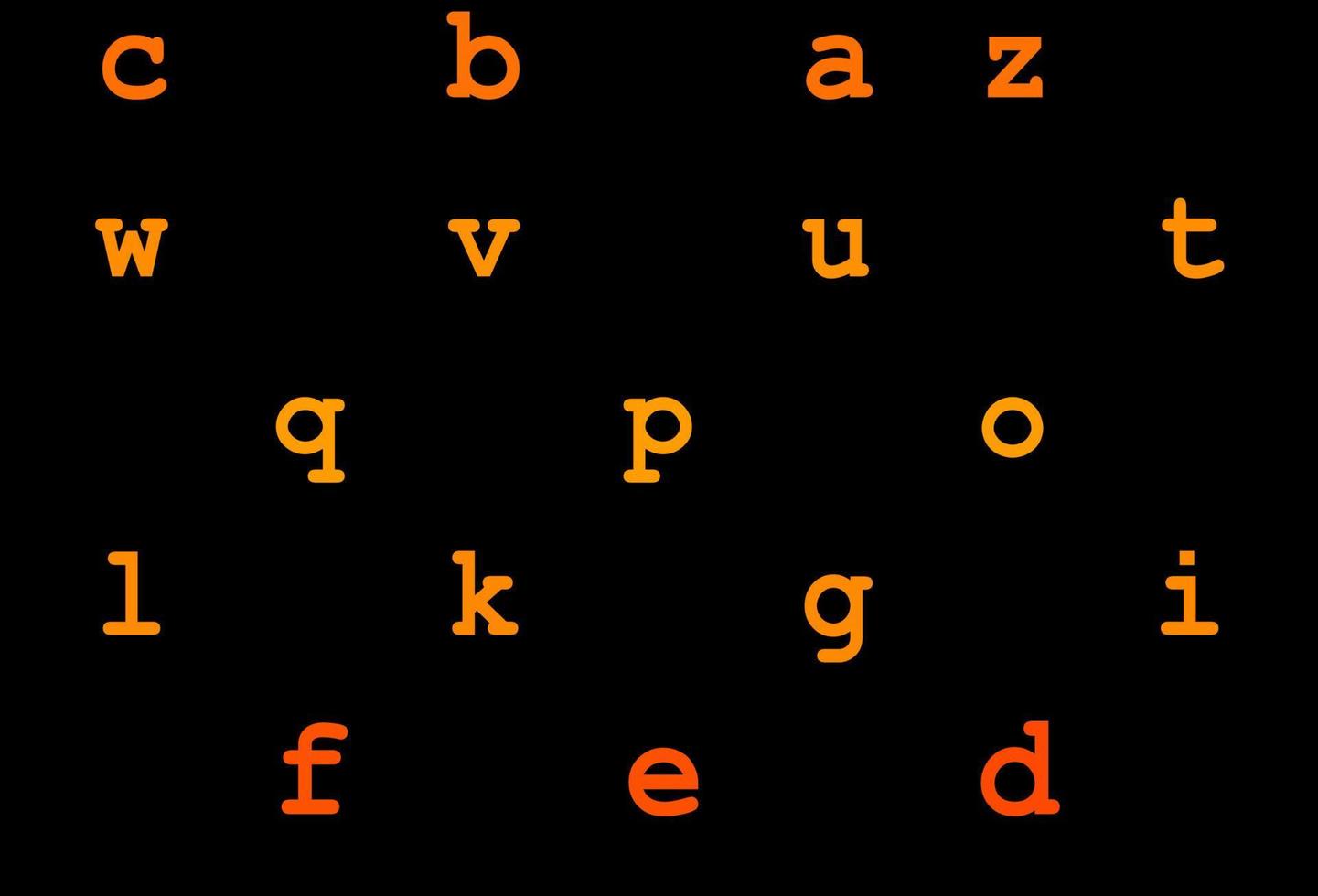 padrão de vetor laranja escuro com símbolos abc.