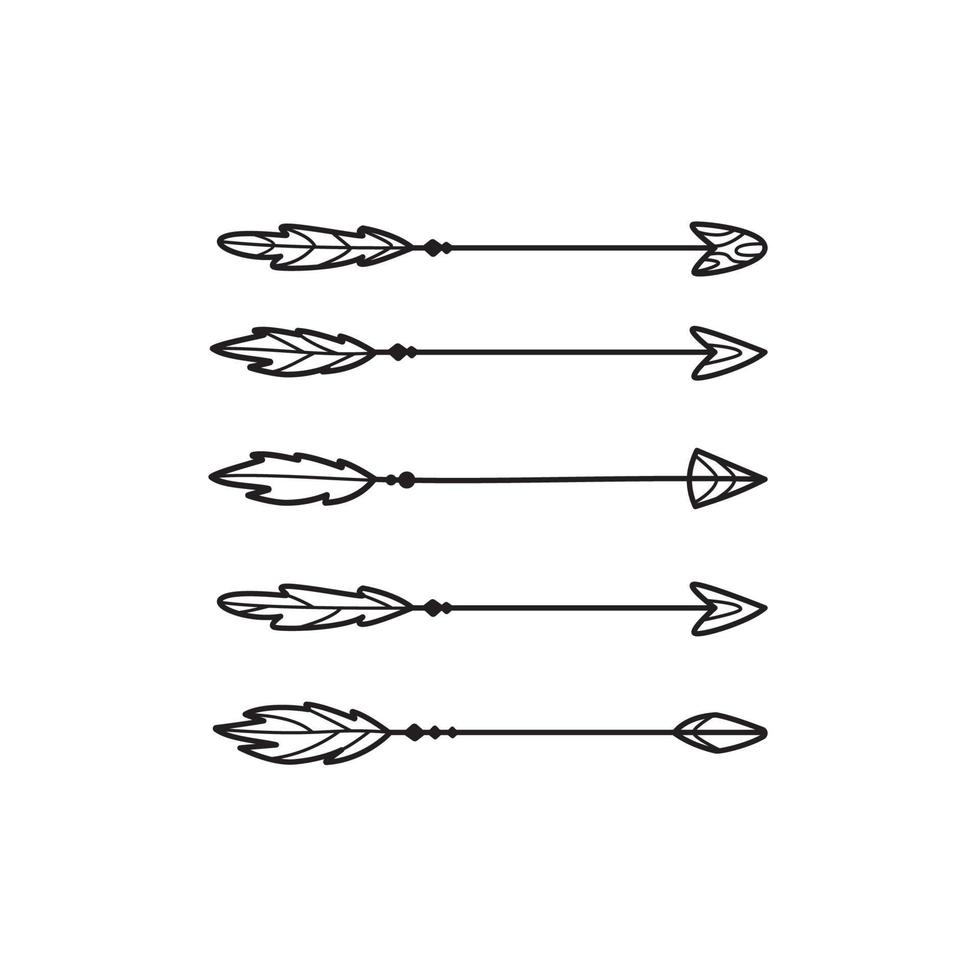 ilustração gráfica do conjunto de seta boho vetor