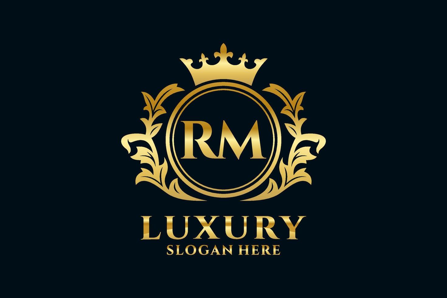 modelo de logotipo de luxo real de carta rm inicial em arte vetorial para projetos de marca de luxo e outras ilustrações vetoriais. vetor