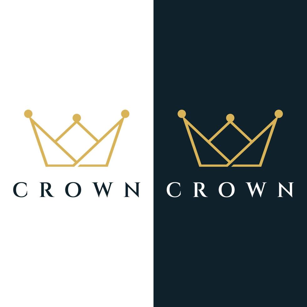 modelo de logotipo abstrato coroa de luxo real design.crown com monograma, com linhas elegantes e minimalistas isoladas no fundo. vetor