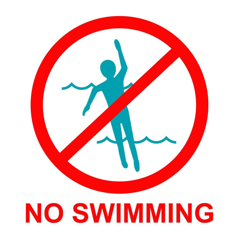 nenhum ícone ou símbolo de sinal de natação vetor
