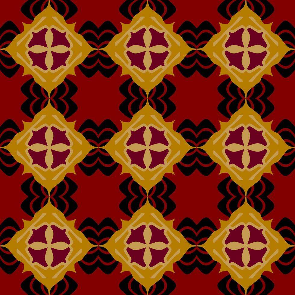 vermelho sem costura padrão geométrico com forma tribal. padrão projetado em ikat, asteca, marroquino, tailandês, estilo árabe de luxo. ideal para vestuário de tecido, cerâmica, papel de parede. ilustração vetorial. vetor