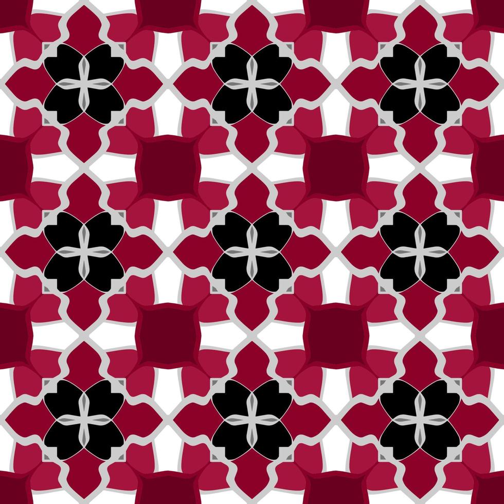 vermelho sem costura padrão geométrico com forma tribal. padrão projetado em ikat, asteca, marroquino, tailandês, estilo árabe de luxo. ideal para vestuário de tecido, cerâmica, papel de parede. ilustração vetorial. vetor