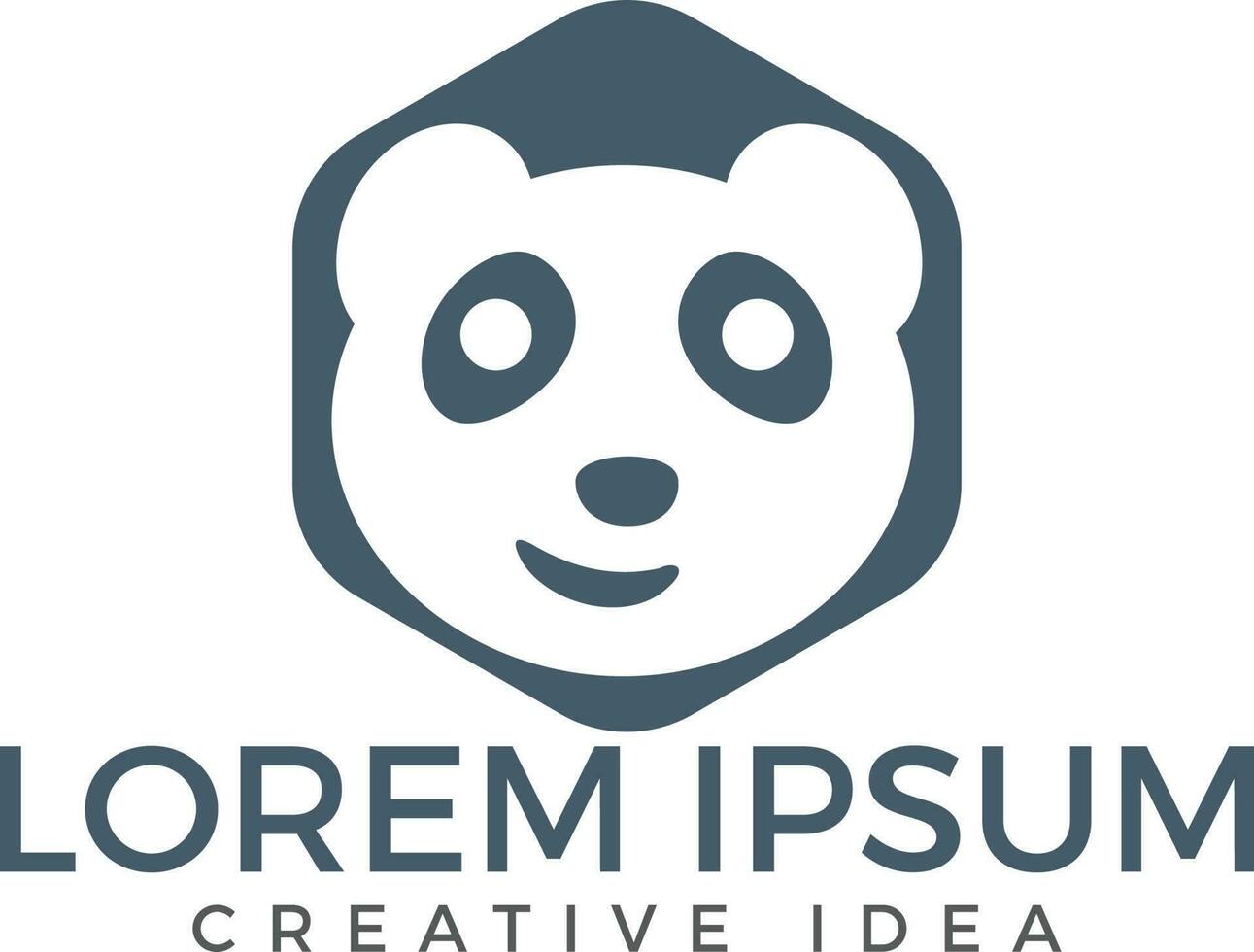 modelo de vetor de design de logotipo de urso panda.