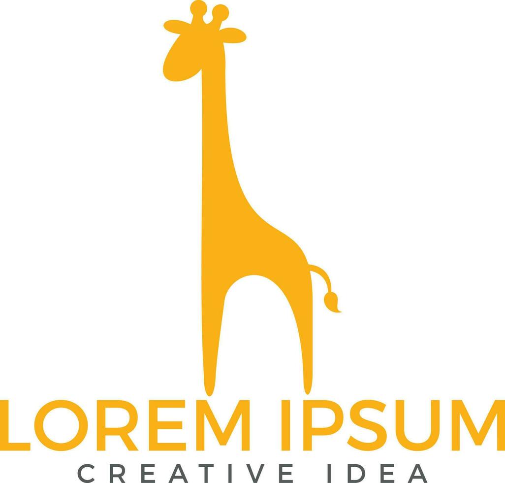 design de logotipo de girafa. logotipo animal criativo. vetor