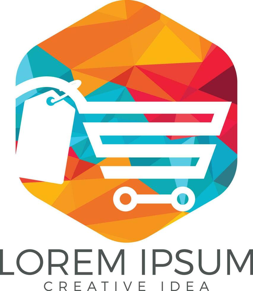design de logotipo de vetor de carrinho de compras. ícone do aplicativo de compras on-line.