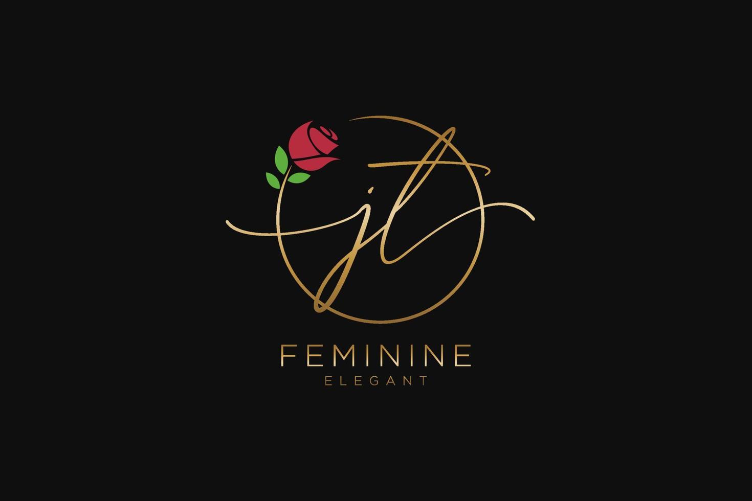 monograma de beleza do logotipo feminino inicial jt e design de logotipo elegante, logotipo de caligrafia da assinatura inicial, casamento, moda, floral e botânico com modelo criativo. vetor