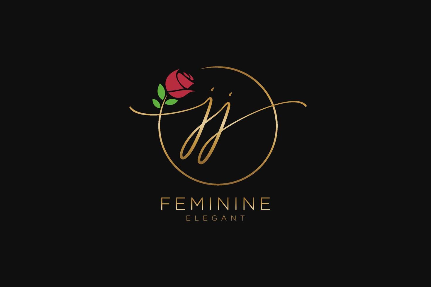 monograma de beleza do logotipo feminino inicial jj e design de logotipo elegante, logotipo de caligrafia da assinatura inicial, casamento, moda, floral e botânico com modelo criativo. vetor