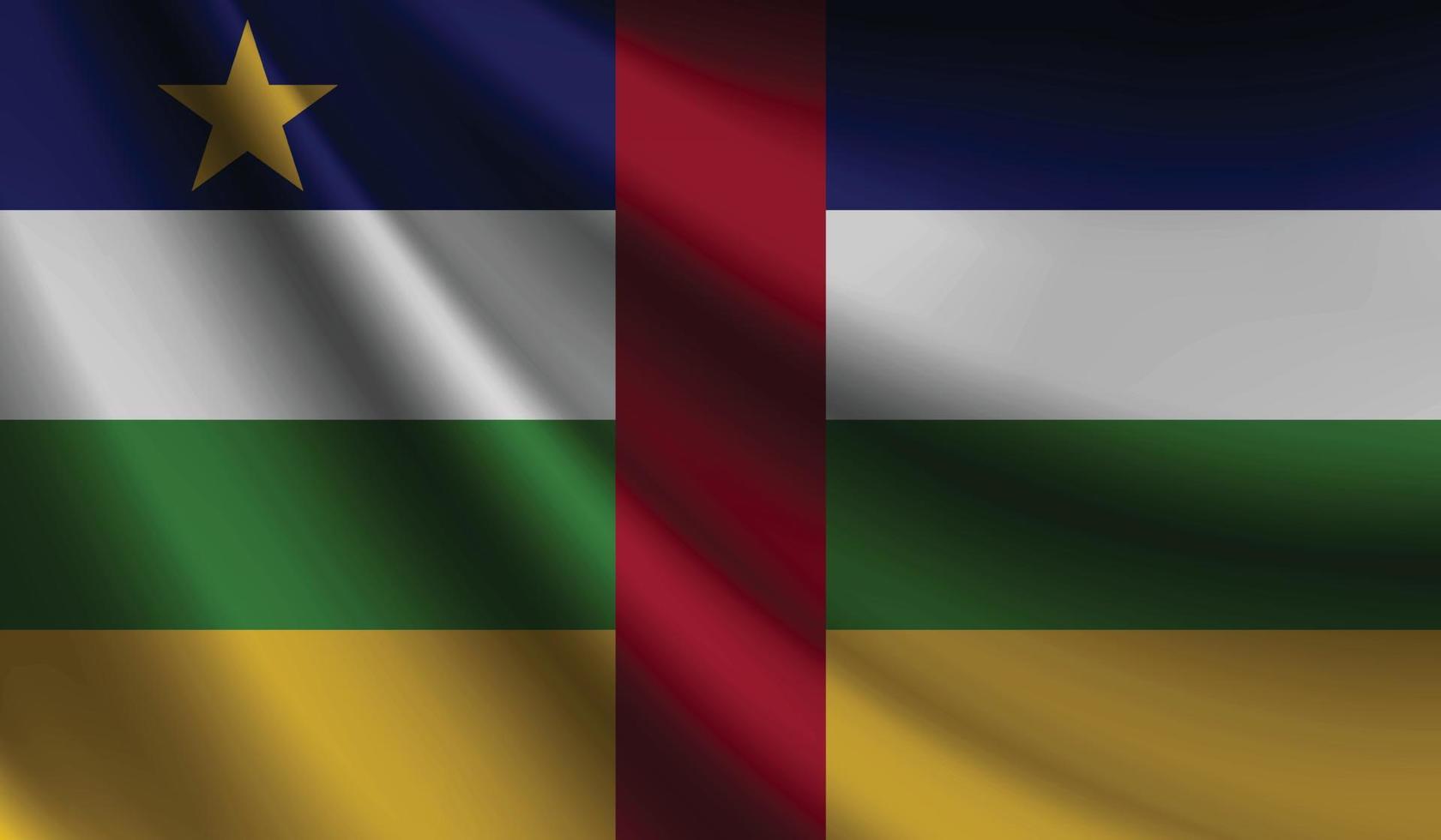 bandeira da república centro-africana acenando. fundo para design patriótico e nacional vetor