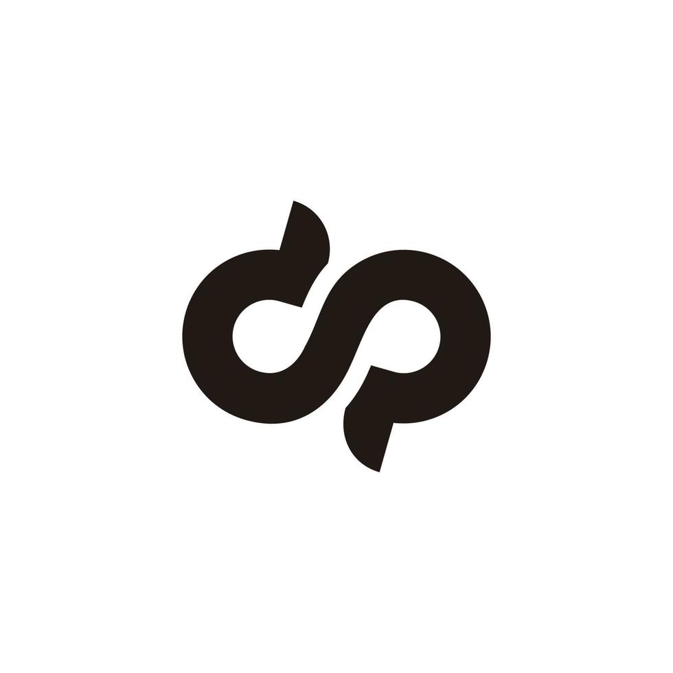 simples letra cp símbolo infinito curvas loop design logotipo vetor