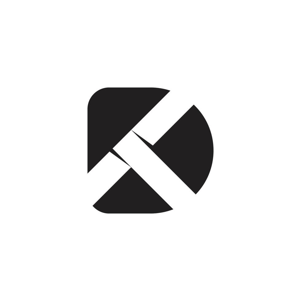 letra dk vetor de logotipo de espaço negativo geométrico simples