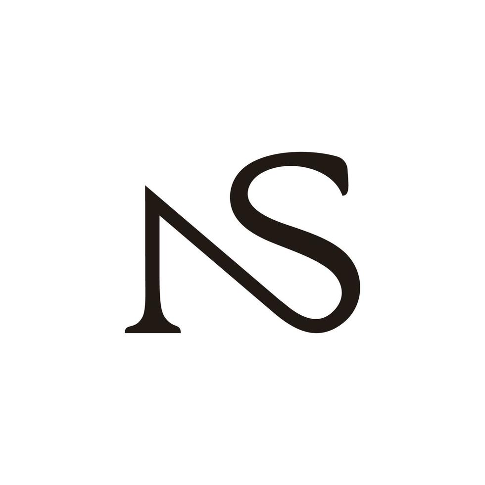 letra ns simples curvas ligadas vetor de logotipo de design