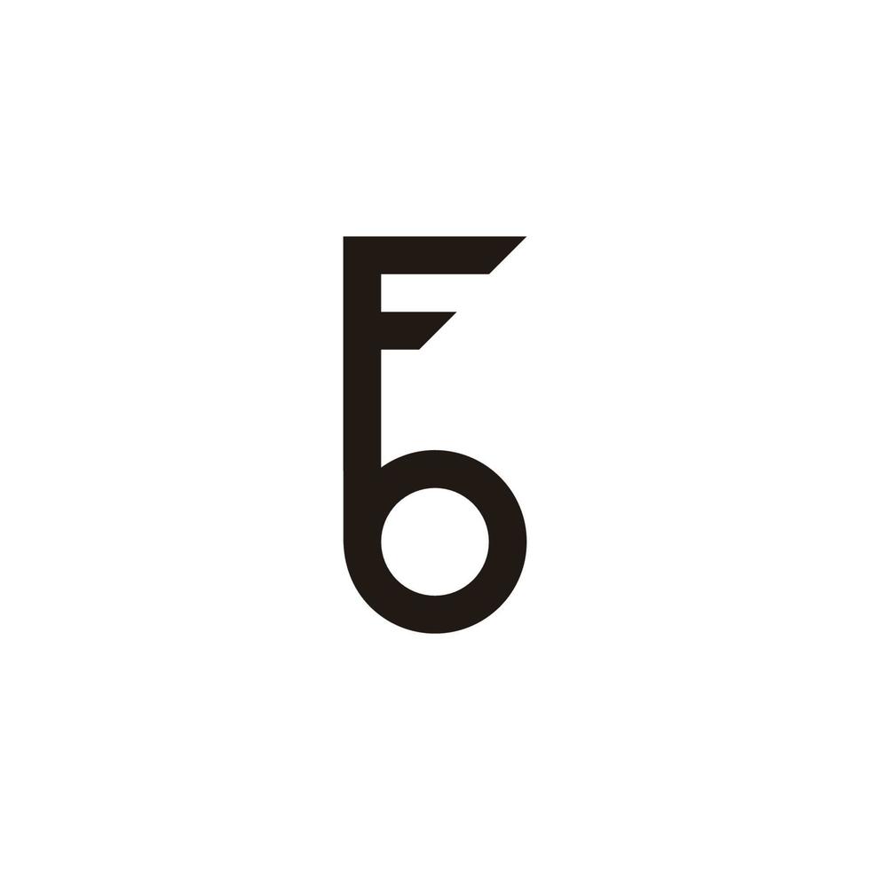 letra fb chave forma simples vetor de logotipo geométrico