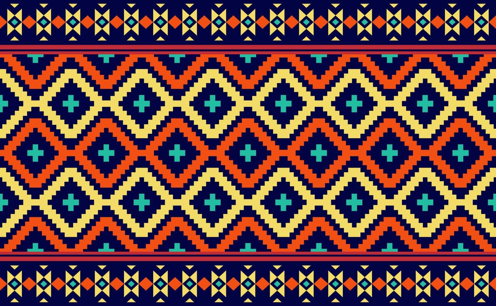 padrão étnico geométrico, fundo tribal contínuo bordado, arte vintage de tecido gráfico vetorial vetor