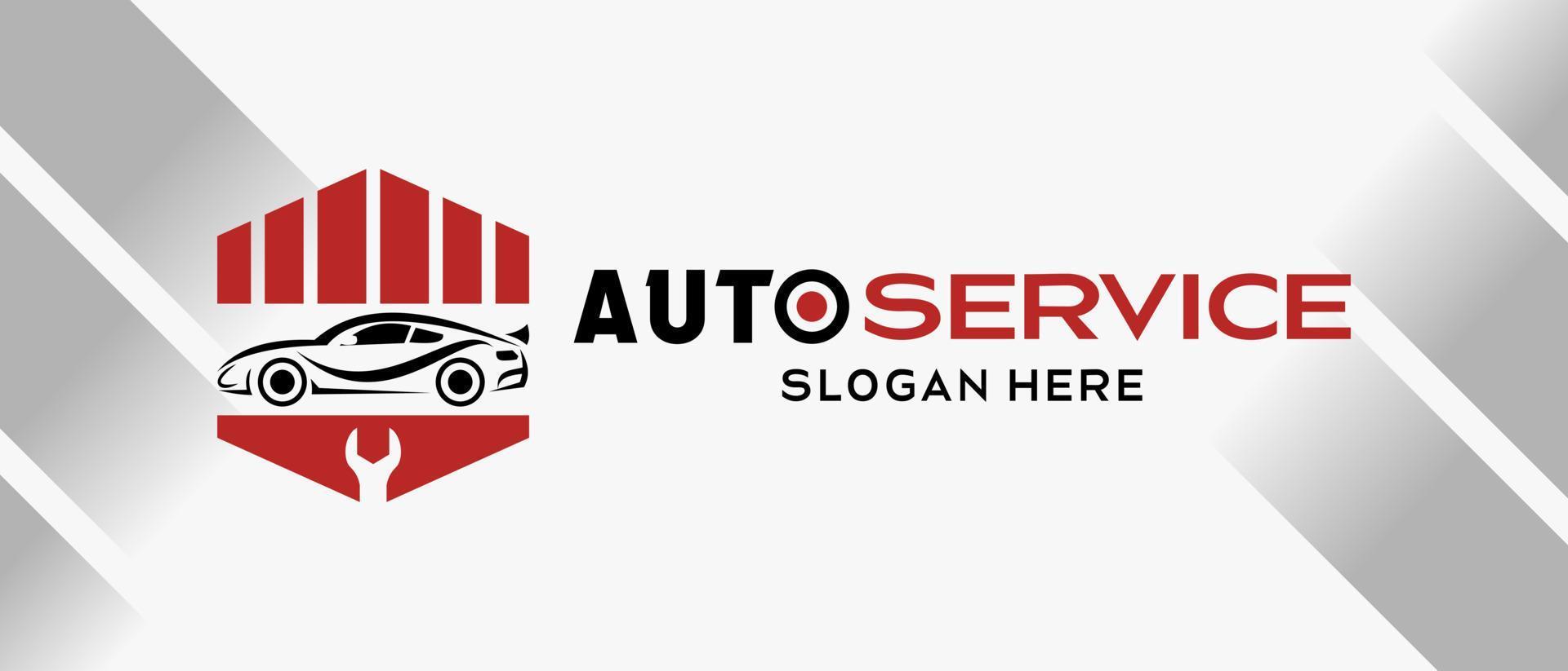 design de logotipo automotivo de carro em estilo abstrato criativo com elementos de construção e chave em hexágono. vetor de modelo de logotipo rápido e rápido. vetor de ilustração premium de logotipo automotivo