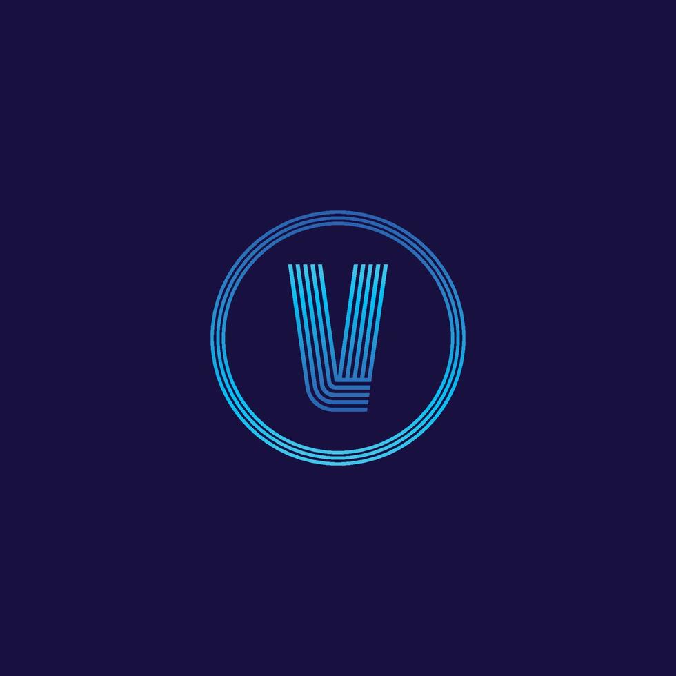 logotipo letra v logotipo digital da empresa de tecnologia vetor