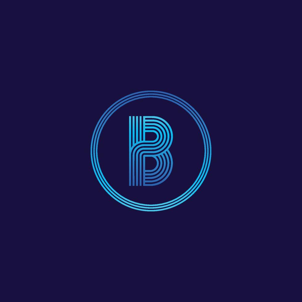 logotipo letra b logotipo digital da empresa de tecnologia vetor