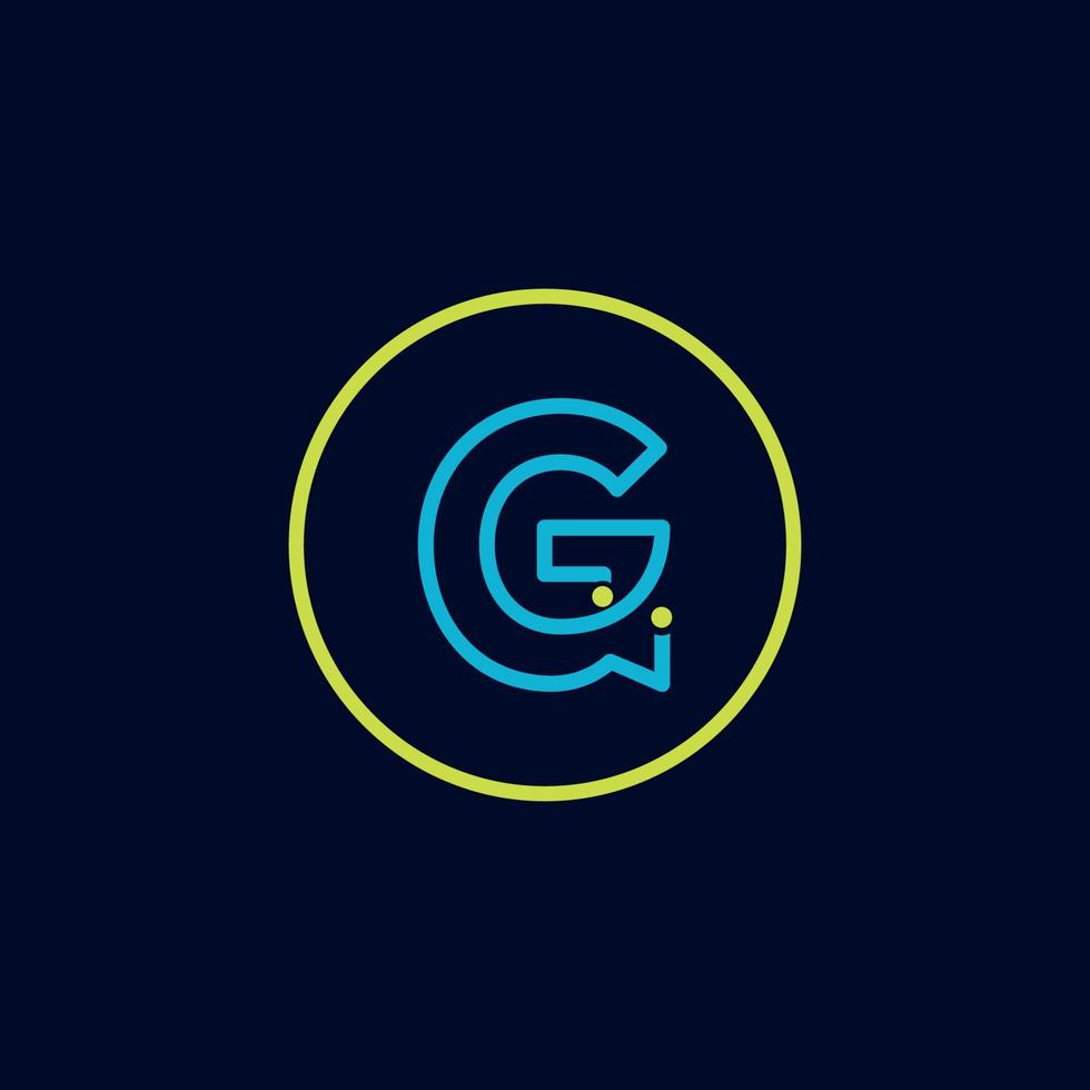 circule o logotipo letra g tech software logotipo digital vetor