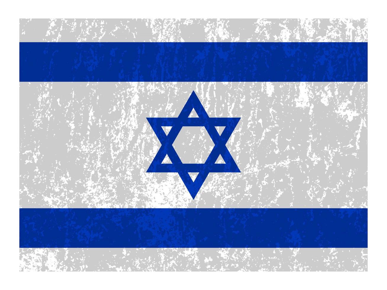 bandeira de israel grunge, cores oficiais e proporção. ilustração vetorial. vetor