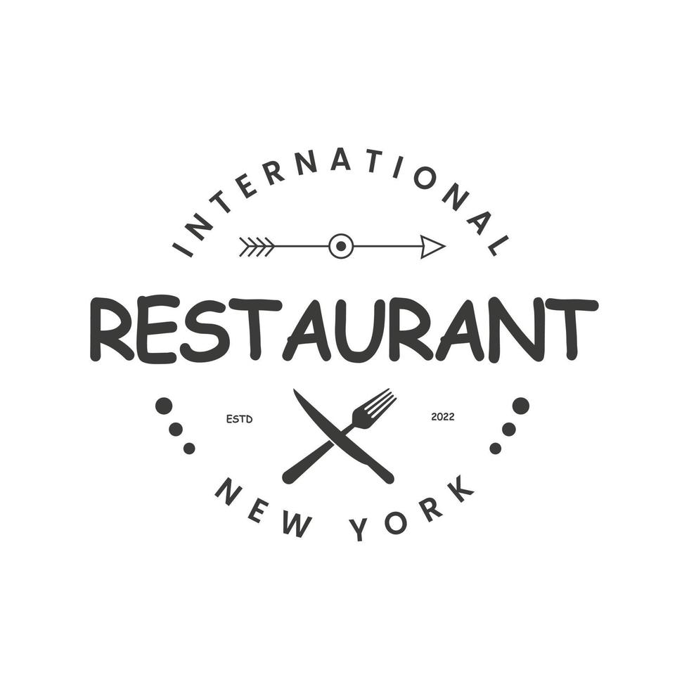 design de restaurante de logotipo retrô vintage. logotipos. elementos de design vetorial, sinais de negócios, logotipos, identidades, rótulos, crachás e objetos vetor