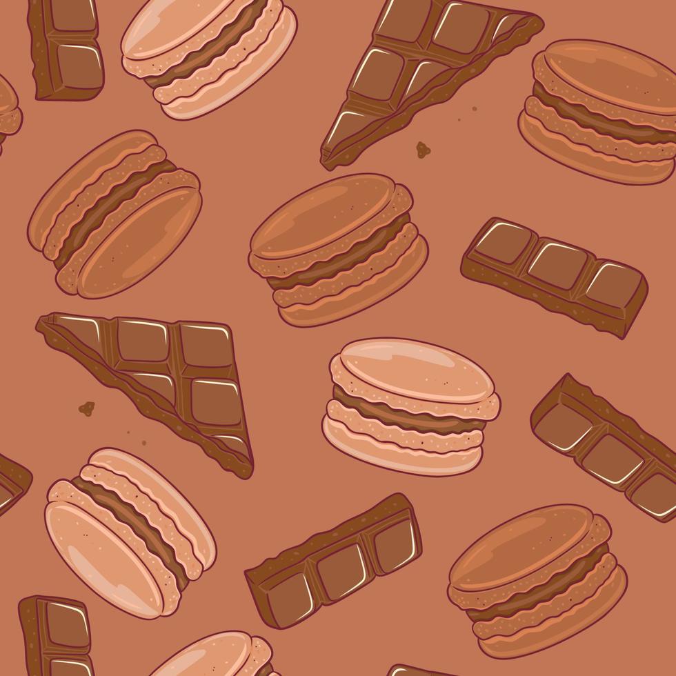 padrão sem emenda com biscoitos de chocolate. gráficos vetoriais. vetor