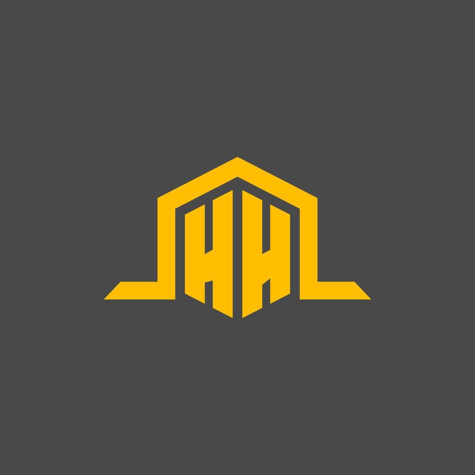 hh logotipo inicial do monograma com design de estilo hexágono vetor