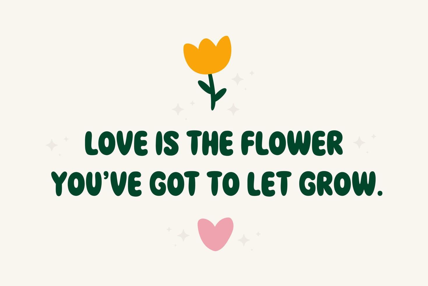 citações de quadro de cartaz de parede letras de texto amor é a ilustração do vetor de letras do alfabeto de citação de flor
