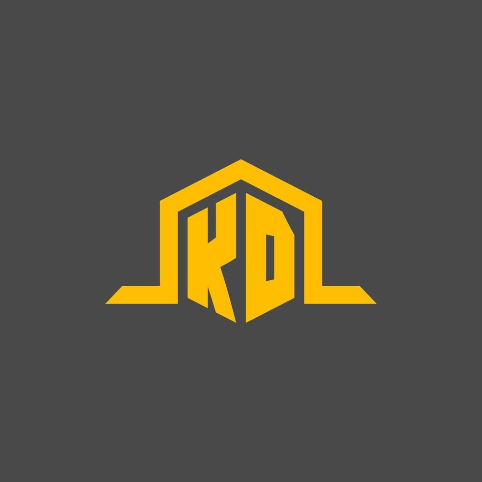 logotipo inicial do monograma kd com design de estilo hexágono vetor