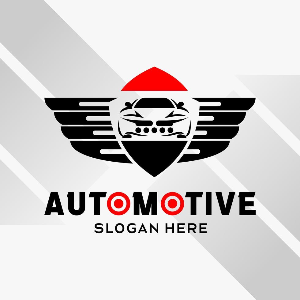 design de logotipo automotivo de carro em estilo abstrato criativo com elementos de asas. vetor de modelo de logotipo rápido e rápido. vetor de ilustração premium de logotipo automotivo