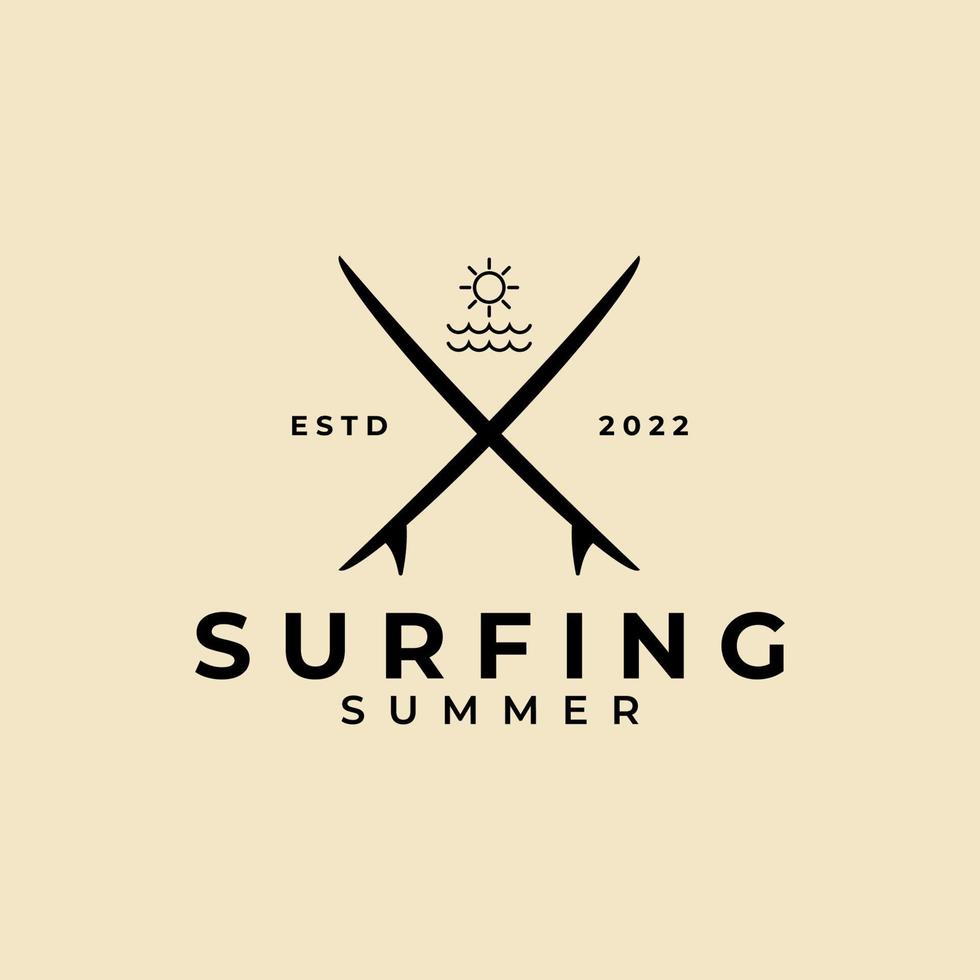 ilustração em vetor de atividade ao ar livre vintage logotipo de surf