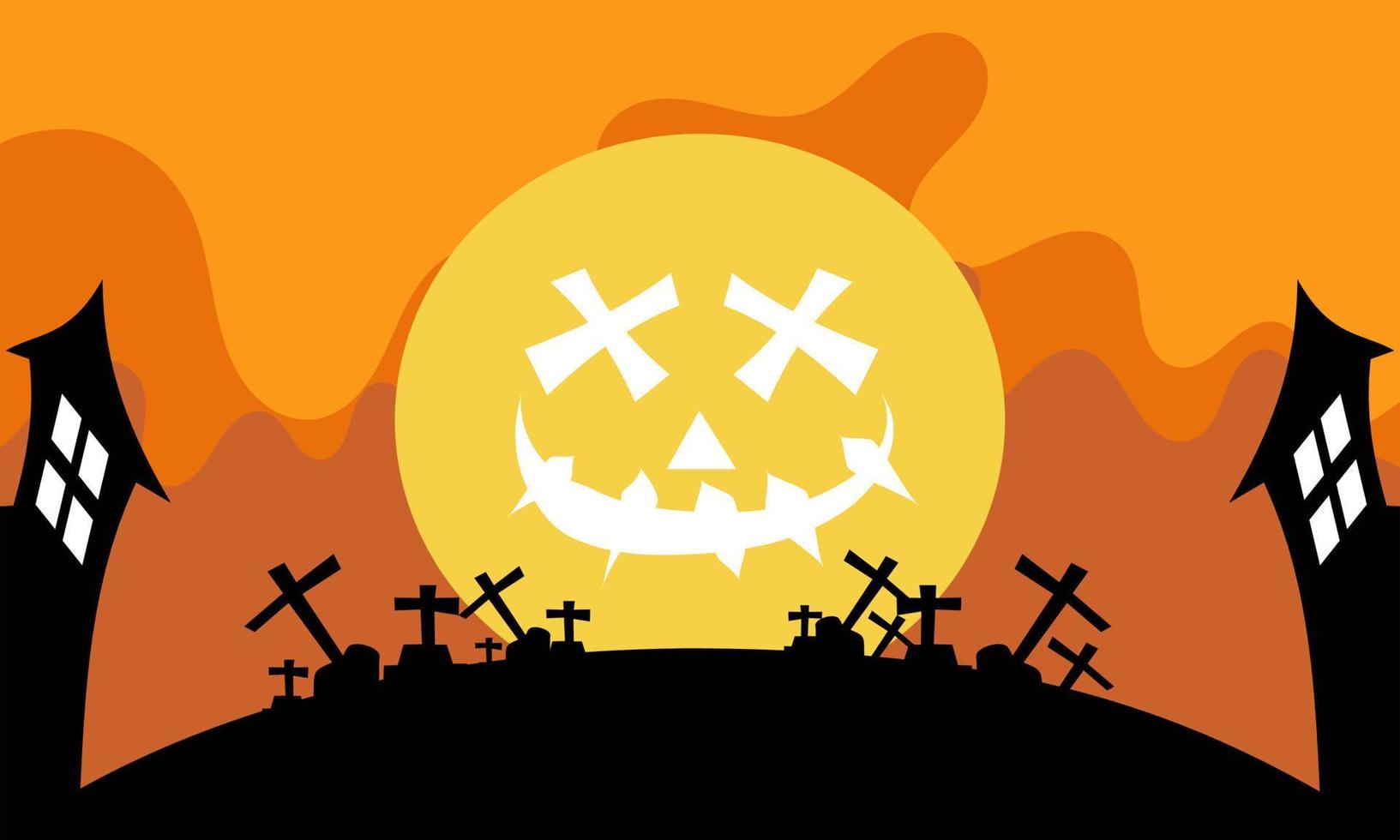 fundo assustador de silhueta de halloween vetor