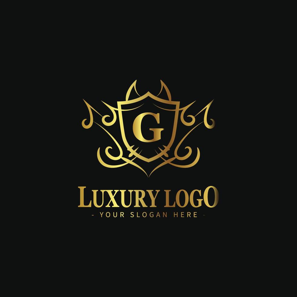 modelo de logotipo de luxo. adequado para logotipo do hotel, logotipo do mercado, logotipo da moda, logotipo do resort, boutique, casamento, etc vetor