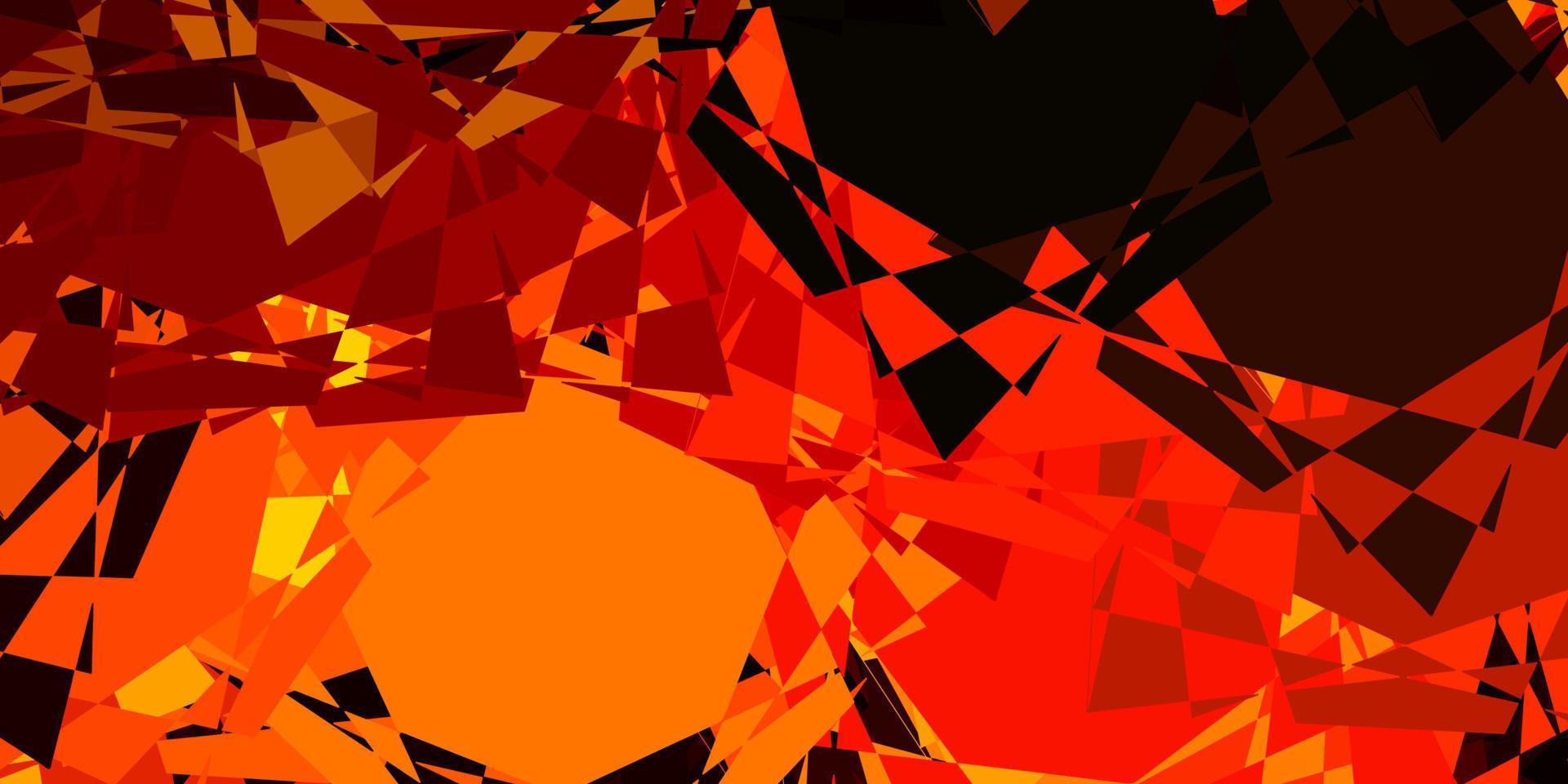 textura vector laranja escuro com triângulos aleatórios.