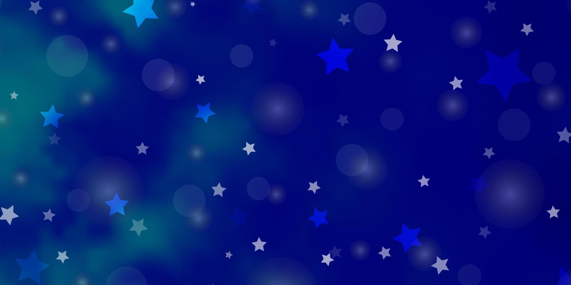 textura vector azul claro com círculos, estrelas.