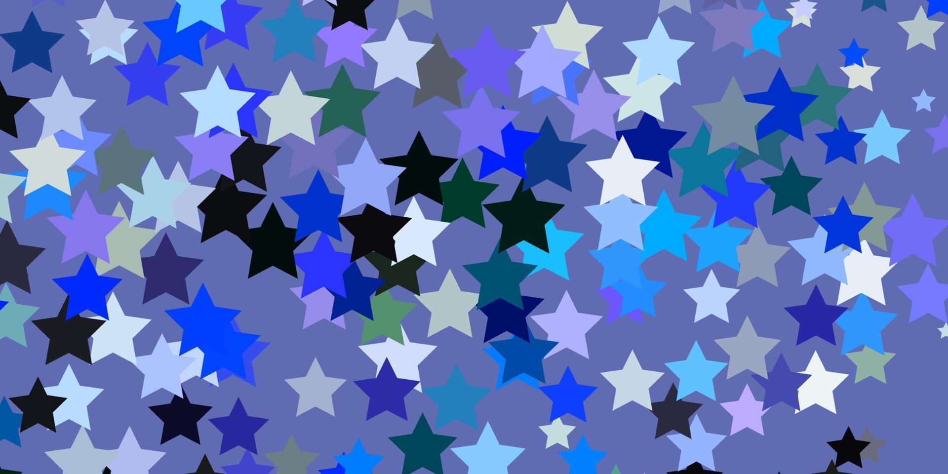 padrão de vetor azul claro com estrelas abstratas.