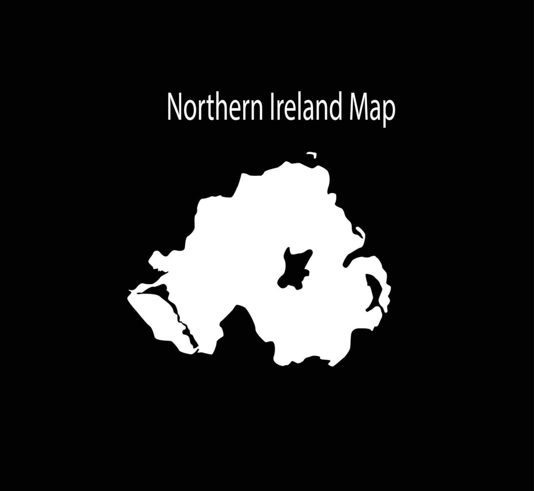 ilustração vetorial de mapa da Irlanda do Norte em fundo preto vetor