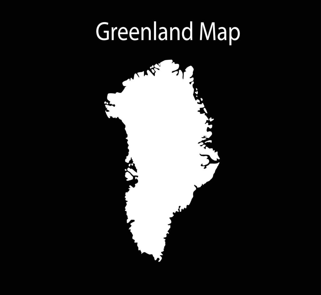 ilustração vetorial de mapa da Groenlândia em fundo preto vetor