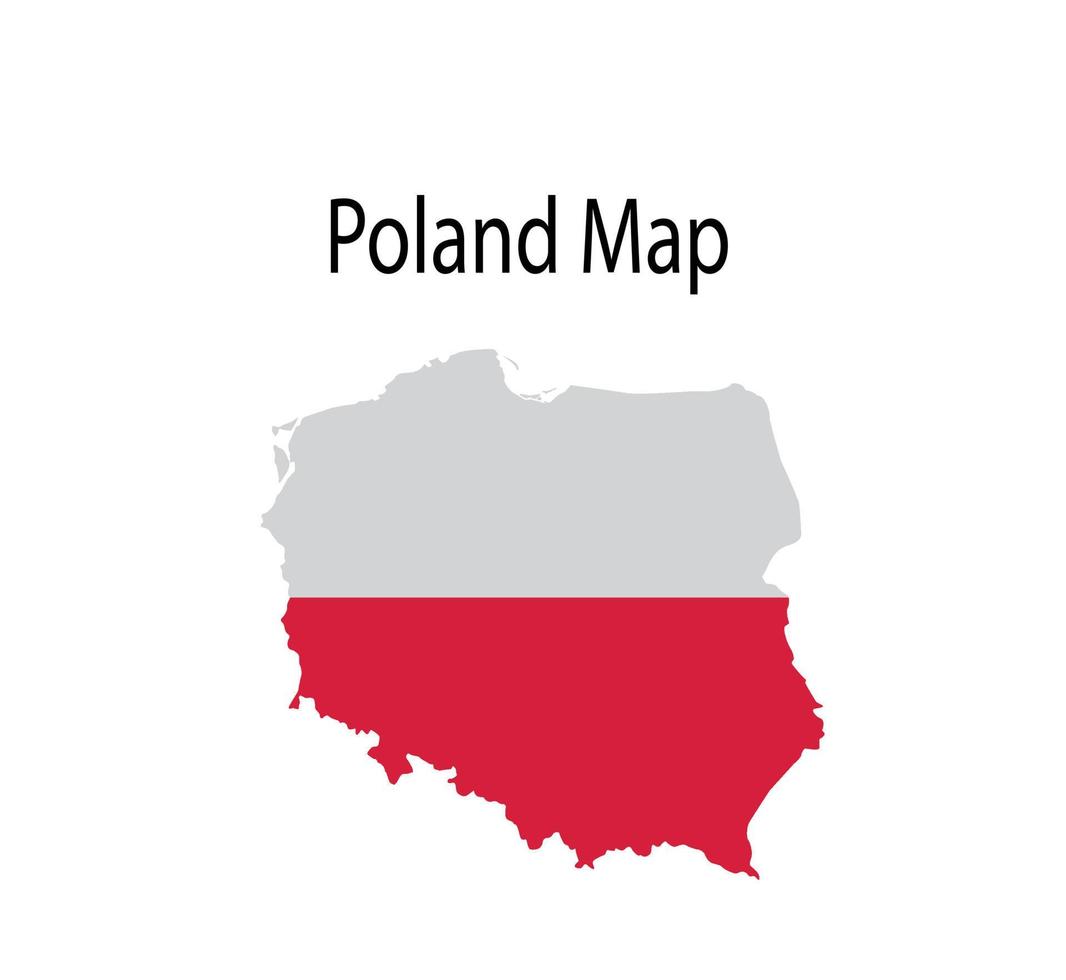 ilustração vetorial de mapa da polônia no fundo da bandeira nacional vetor